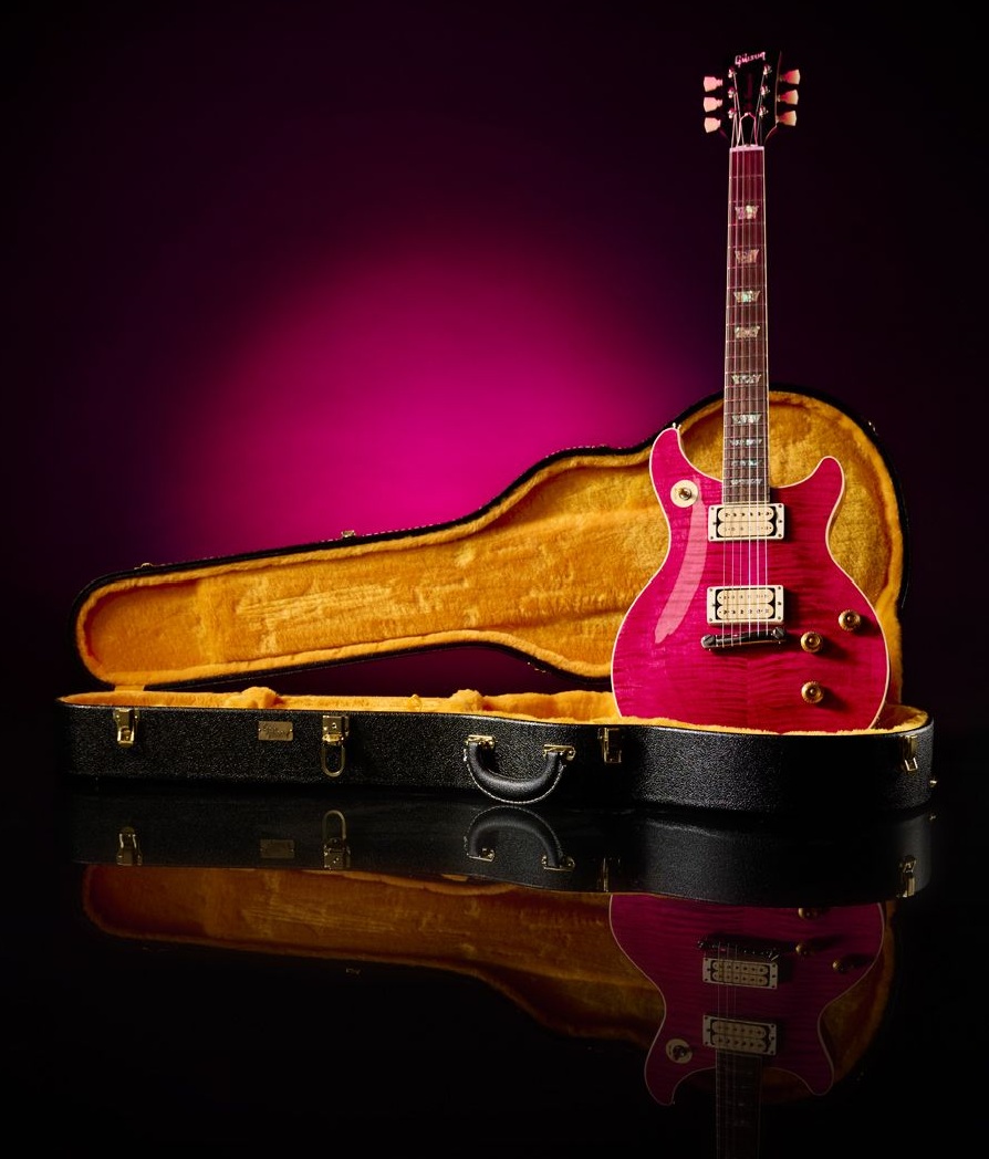Gibson Tak Matsumoto DC Standard Flame Top Trans Pink
